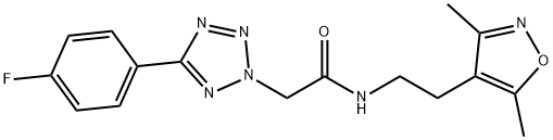 2H-Tetrazole-2-acetamide,N-[2-(3,5-dimethyl-4-isoxazolyl)ethyl]-5-(4-fluorophenyl)-(9CI) 结构式