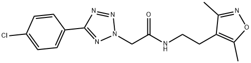 2H-Tetrazole-2-acetamide,5-(4-chlorophenyl)-N-[2-(3,5-dimethyl-4-isoxazolyl)ethyl]-(9CI) 结构式