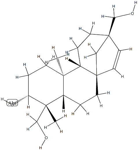 (4R,8R,13R)-13-(Hydroxymethyl)-17-norkaur-15-ene-3α,18-diol 结构式