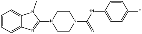 1-Piperazinecarboxamide,N-(4-fluorophenyl)-4-(1-methyl-1H-benzimidazol-2-yl)-(9CI) 结构式