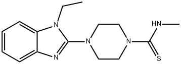1-Piperazinecarbothioamide,4-(1-ethyl-1H-benzimidazol-2-yl)-N-methyl-(9CI) 结构式