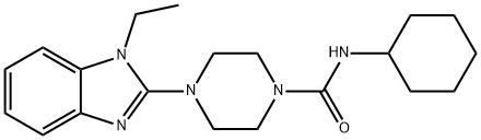 1-Piperazinecarboxamide,N-cyclohexyl-4-(1-ethyl-1H-benzimidazol-2-yl)-(9CI) 结构式