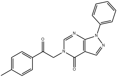 4H-Pyrazolo[3,4-d]pyrimidin-4-one,1,5-dihydro-5-[2-(4-methylphenyl)-2-oxoethyl]-1-phenyl-(9CI) 结构式