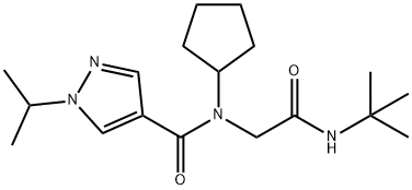 1H-Pyrazole-4-carboxamide,N-cyclopentyl-N-[2-[(1,1-dimethylethyl)amino]-2-oxoethyl]-1-(1-methylethyl)-(9CI) 结构式