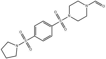 1-Piperazinecarboxaldehyde,4-[[4-(1-pyrrolidinylsulfonyl)phenyl]sulfonyl]-(9CI) 结构式
