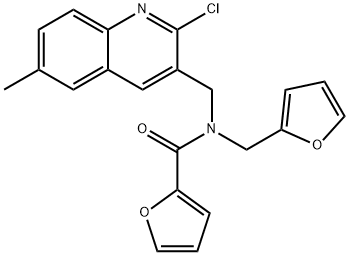 2-Furancarboxamide,N-[(2-chloro-6-methyl-3-quinolinyl)methyl]-N-(2-furanylmethyl)-(9CI) 结构式