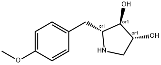 3,4-Pyrrolidinediol, 2-[(4-methoxyphenyl)methyl]-, (2R,3R,4R)-rel- (9CI) 结构式