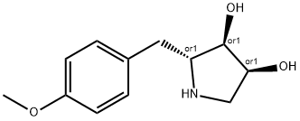 3,4-Pyrrolidinediol, 2-[(4-methoxyphenyl)methyl]-, (2R,3R,4S)-rel- (9CI) 结构式