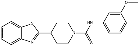 1-Piperidinecarbothioamide,4-(2-benzothiazolyl)-N-(3-methoxyphenyl)-(9CI) 结构式