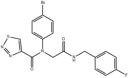 1,2,3-Thiadiazole-4-carboxamide,N-(4-bromophenyl)-N-[2-[[(4-fluorophenyl)methyl]amino]-2-oxoethyl]-(9CI) 结构式
