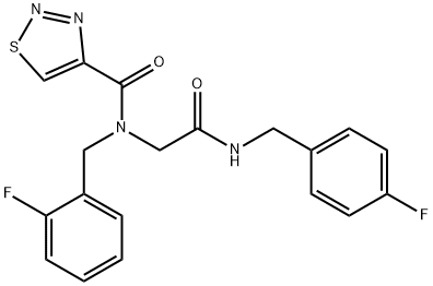 1,2,3-Thiadiazole-4-carboxamide,N-[(2-fluorophenyl)methyl]-N-[2-[[(4-fluorophenyl)methyl]amino]-2-oxoethyl]-(9CI) 结构式