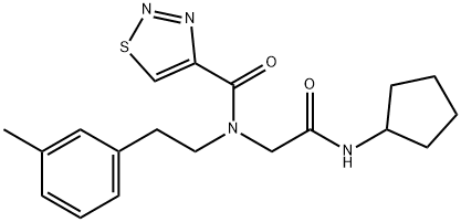 1,2,3-Thiadiazole-4-carboxamide,N-[2-(cyclopentylamino)-2-oxoethyl]-N-[2-(3-methylphenyl)ethyl]-(9CI) 结构式