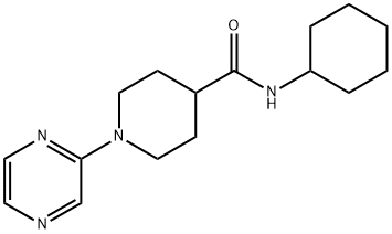 4-Piperidinecarboxamide,N-cyclohexyl-1-pyrazinyl-(9CI) 结构式