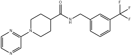 4-Piperidinecarboxamide,1-pyrazinyl-N-[[3-(trifluoromethyl)phenyl]methyl]-(9CI) 结构式