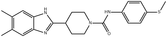 1-Piperidinecarboxamide,4-(5,6-dimethyl-1H-benzimidazol-2-yl)-N-[4-(methylthio)phenyl]-(9CI) 结构式