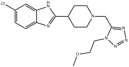 1H-Benzimidazole,5-chloro-2-[1-[[1-(2-methoxyethyl)-1H-tetrazol-5-yl]methyl]-4-piperidinyl]-(9CI) 结构式