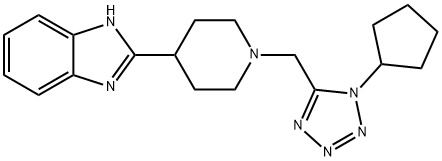 1H-Benzimidazole,2-[1-[(1-cyclopentyl-1H-tetrazol-5-yl)methyl]-4-piperidinyl]-(9CI) 结构式