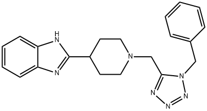 1H-Benzimidazole,2-[1-[[1-(phenylmethyl)-1H-tetrazol-5-yl]methyl]-4-piperidinyl]-(9CI) 结构式