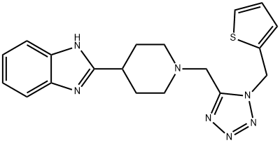 1H-Benzimidazole,2-[1-[[1-(2-thienylmethyl)-1H-tetrazol-5-yl]methyl]-4-piperidinyl]-(9CI) 结构式