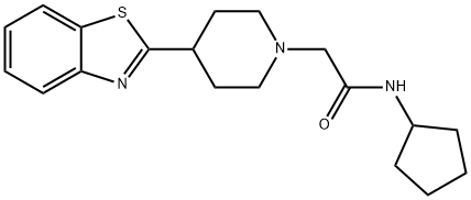 1-Piperidineacetamide,4-(2-benzothiazolyl)-N-cyclopentyl-(9CI) 结构式