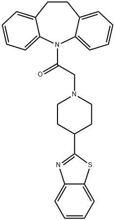 5H-Dibenz[b,f]azepine,5-[[4-(2-benzothiazolyl)-1-piperidinyl]acetyl]-10,11-dihydro-(9CI) 结构式