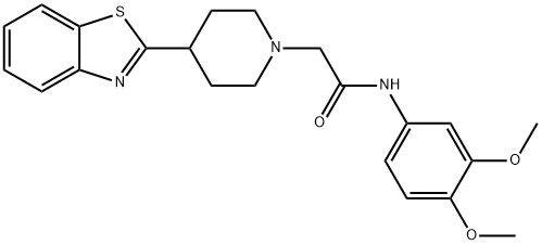 1-Piperidineacetamide,4-(2-benzothiazolyl)-N-(3,4-dimethoxyphenyl)-(9CI) 结构式