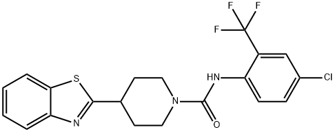 1-Piperidinecarboxamide,4-(2-benzothiazolyl)-N-[4-chloro-2-(trifluoromethyl)phenyl]-(9CI) 结构式