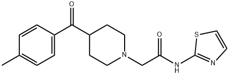 1-Piperidineacetamide,4-(4-methylbenzoyl)-N-2-thiazolyl-(9CI) 结构式