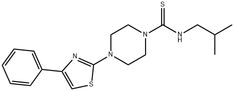 1-Piperazinecarbothioamide,N-(2-methylpropyl)-4-(4-phenyl-2-thiazolyl)-(9CI) 结构式