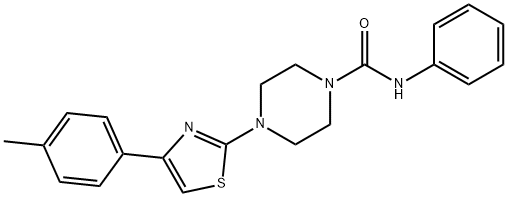 1-Piperazinecarboxamide,4-[4-(4-methylphenyl)-2-thiazolyl]-N-phenyl-(9CI) 结构式