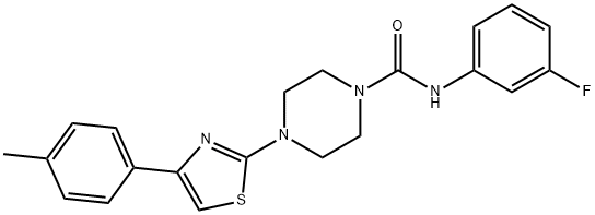 1-Piperazinecarboxamide,N-(3-fluorophenyl)-4-[4-(4-methylphenyl)-2-thiazolyl]-(9CI) 结构式