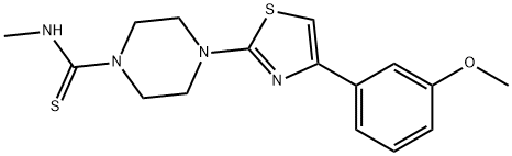 1-Piperazinecarbothioamide,4-[4-(3-methoxyphenyl)-2-thiazolyl]-N-methyl-(9CI) 结构式