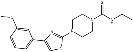 1-Piperazinecarbothioamide,N-ethyl-4-[4-(3-methoxyphenyl)-2-thiazolyl]-(9CI) 结构式