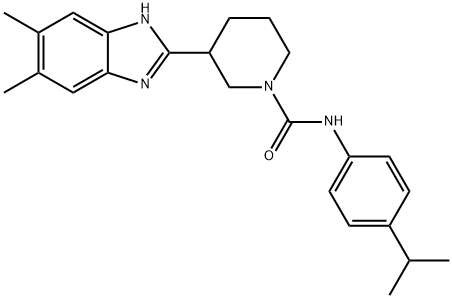 1-Piperidinecarboxamide,3-(5,6-dimethyl-1H-benzimidazol-2-yl)-N-[4-(1-methylethyl)phenyl]-(9CI) 结构式