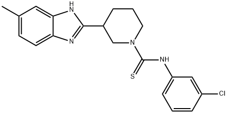 1-Piperidinecarbothioamide,N-(3-chlorophenyl)-3-(5-methyl-1H-benzimidazol-2-yl)-(9CI) 结构式