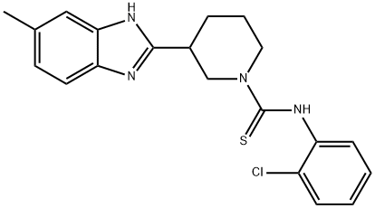 1-Piperidinecarbothioamide,N-(2-chlorophenyl)-3-(5-methyl-1H-benzimidazol-2-yl)-(9CI) 结构式