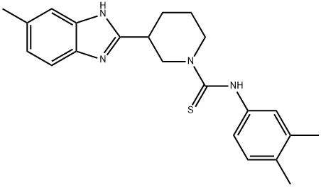 1-Piperidinecarbothioamide,N-(3,4-dimethylphenyl)-3-(5-methyl-1H-benzimidazol-2-yl)-(9CI) 结构式