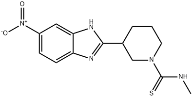 1-Piperidinecarbothioamide,N-methyl-3-(5-nitro-1H-benzimidazol-2-yl)-(9CI) 结构式