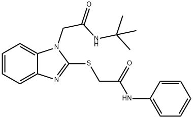 1H-Benzimidazole-1-acetamide,N-(1,1-dimethylethyl)-2-[[2-oxo-2-(phenylamino)ethyl]thio]-(9CI) 结构式