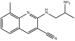 3-Quinolinecarbonitrile,2-[(2-aminopropyl)amino]-8-methyl-(9CI) 结构式