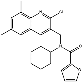 2-Furancarboxamide,N-[(2-chloro-6,8-dimethyl-3-quinolinyl)methyl]-N-cyclohexyl-(9CI) 结构式