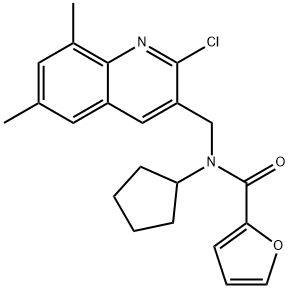 2-Furancarboxamide,N-[(2-chloro-6,8-dimethyl-3-quinolinyl)methyl]-N-cyclopentyl-(9CI) 结构式