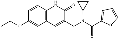 2-Furancarboxamide,N-cyclopropyl-N-[(6-ethoxy-1,2-dihydro-2-oxo-3-quinolinyl)methyl]-(9CI) 结构式