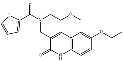 2-Furancarboxamide,N-[(6-ethoxy-1,2-dihydro-2-oxo-3-quinolinyl)methyl]-N-(2-methoxyethyl)-(9CI) 结构式