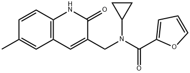 2-Furancarboxamide,N-cyclopropyl-N-[(1,2-dihydro-6-methyl-2-oxo-3-quinolinyl)methyl]-(9CI) 结构式