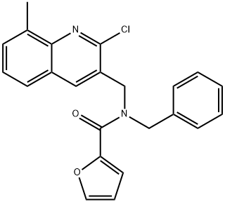 2-Furancarboxamide,N-[(2-chloro-8-methyl-3-quinolinyl)methyl]-N-(phenylmethyl)-(9CI) 结构式