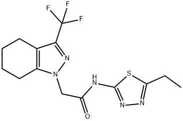 1H-Indazole-1-acetamide,N-(5-ethyl-1,3,4-thiadiazol-2-yl)-4,5,6,7-tetrahydro-3-(trifluoromethyl)-(9CI) 结构式