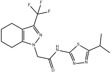 1H-Indazole-1-acetamide,4,5,6,7-tetrahydro-N-[5-(1-methylethyl)-1,3,4-thiadiazol-2-yl]-3-(trifluoromethyl)-(9CI) 结构式