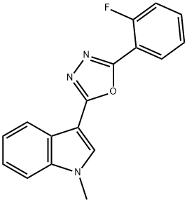 1H-Indole,3-[5-(2-fluorophenyl)-1,3,4-oxadiazol-2-yl]-1-methyl-(9CI) 结构式