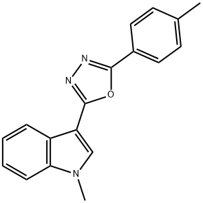 1H-Indole,1-methyl-3-[5-(4-methylphenyl)-1,3,4-oxadiazol-2-yl]-(9CI) 结构式